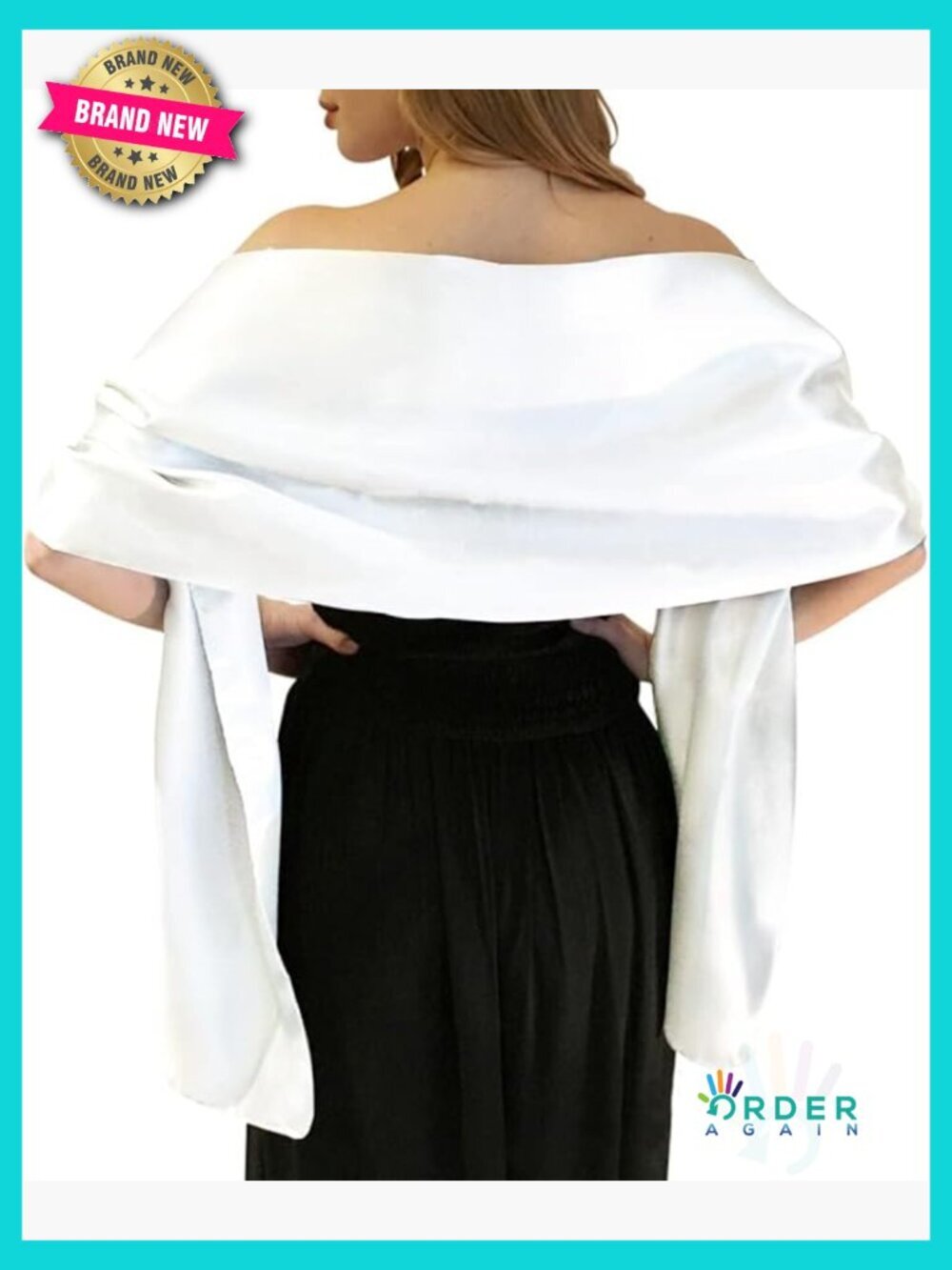 Satin Shawl Wrap Extra Long Formal Evening Wedding Party Shoulder Cover Up